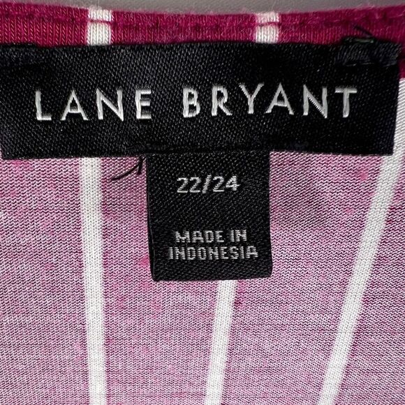Lane Bryant Striped Wrap Burgundy Top 0164 - Picture 5 of 11